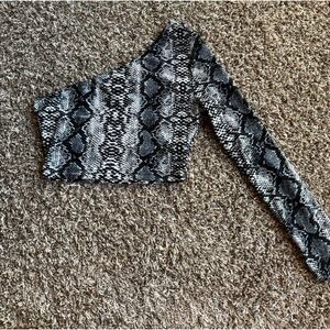 SHEIN Snake Print One Shoulder Crop Top, Size Small
